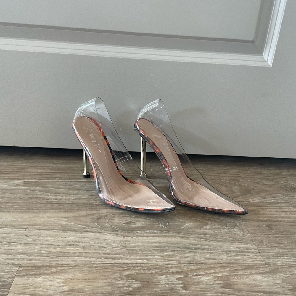 Nasty Gal Clear Leopard Print Heels
